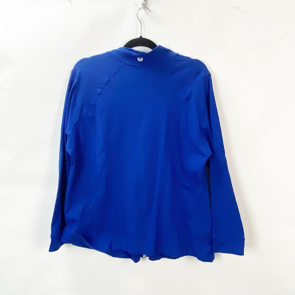 Baku Long Sleeve Zip Up Mock Neck Jacket Cotton Blue Women's Plus 2x Activewear - Picture 7 of 10